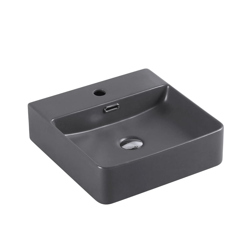 Marsay 77 Wall-Hung Square Art Basins - Nero Grey mercioaustralia