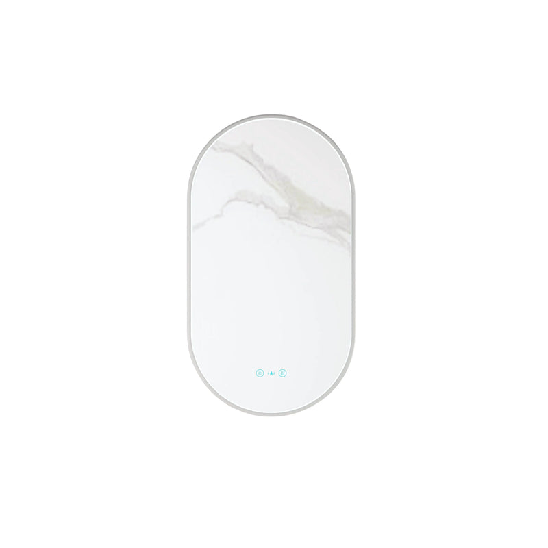 Maia 500×900mm LED Oval Mirror – Gun Metal Frame mercioaustralia