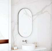 Maia 500×900mm LED Oval Mirror – Gun Metal Frame mercioaustralia