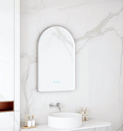 Maia 600×900mm LED Arch Mirror– Brushed Nickel Frame mercioaustralia