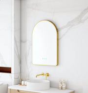 Maia 600×900mm LED Arch Mirror– Brushed Nickel Frame mercioaustralia