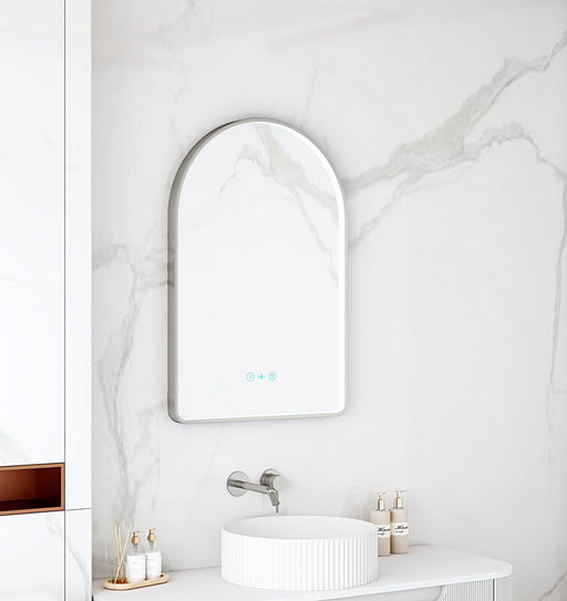 Maia 600×900mm LED Arch Mirror– Gun Metal Frame mercioaustralia