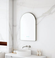 Maia 600×900mm LED Arch Mirror– Gun Metal Frame mercioaustralia