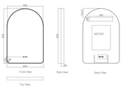Maia 600×900mm LED Arch Mirror– Brushed Nickel Frame mercioaustralia