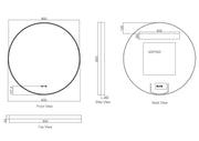 Maia 600/750/900mm LED Round Mirror – Gun Metal Frame mercioaustralia