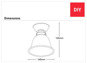 16cm Bell Shaped Alabaster Glass DIY Batten Fix FIL Kitchen Bathroom
