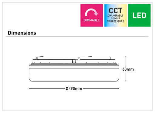 Lovato 18W LED Ceiling Light CCT Mercator