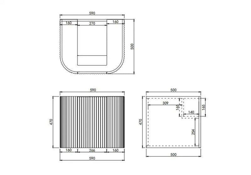 Lukka Agena Modern Fluted Cabinet (600mm) Lukka