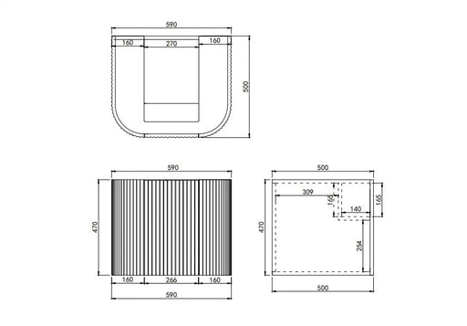 Lukka Agena Modern Fluted Cabinet (600mm) Lukka