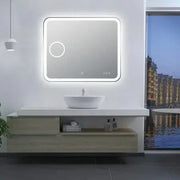Rectangle Frameless Mirror with Magnifier and Digital Clock 900x750mm/1200x800mm/1500x800mm - FIL Kitchen Bathroom