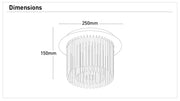 Clarence 4Lt Crystal Glass Decorative Ceiling Fixture - Medium Mercator