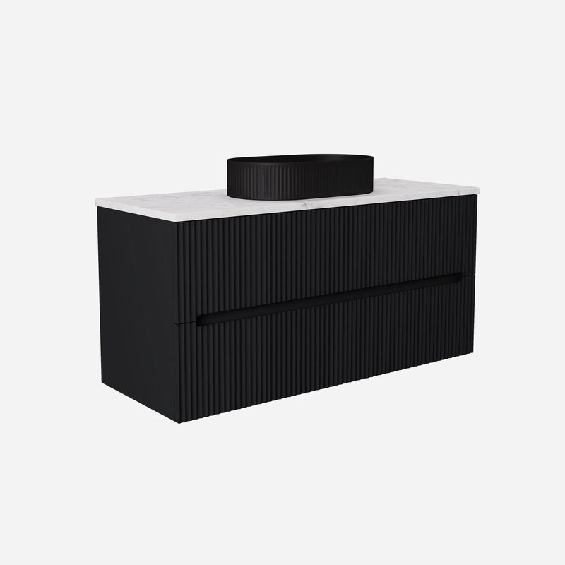 Cabarita Morden Wall Hung PVC Cabinet, Matte Black LK-MC1200W-MB