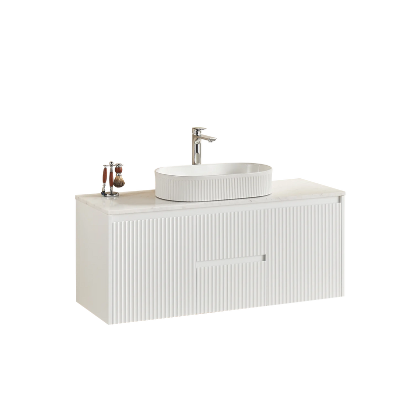 Crete Modern Wall Hung Vanity Matte White LK-MC1221W-MW