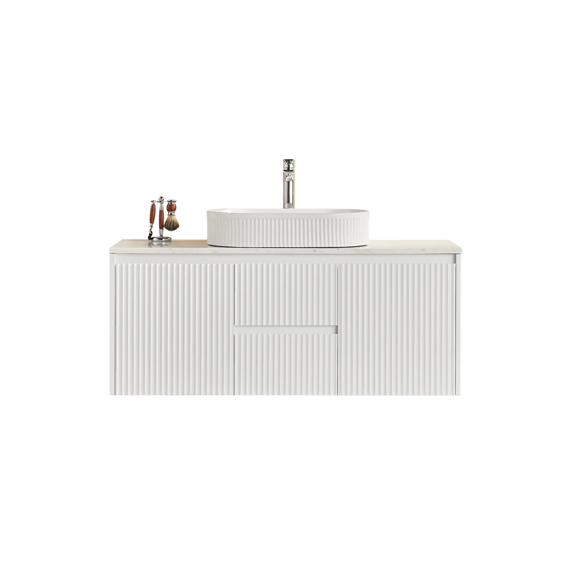 Crete Modern Wall Hung Vanity Matte White LK-MC1221W-MW