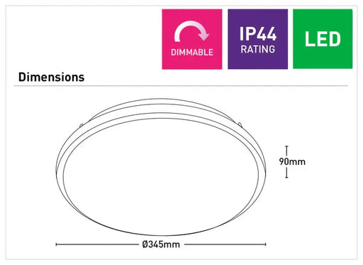 Tracy 24W LED Ceiling Light Chrome Trim Mercator