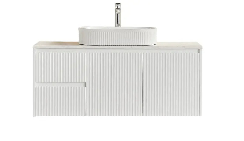 Crete Modern Wall Hung Vanity Matte White LK-MC124LW-MW