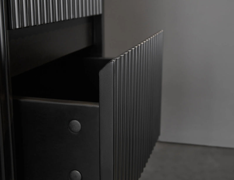 Crete Modern Wall Hung Vanity Matte Black LK-MC124RW-MB