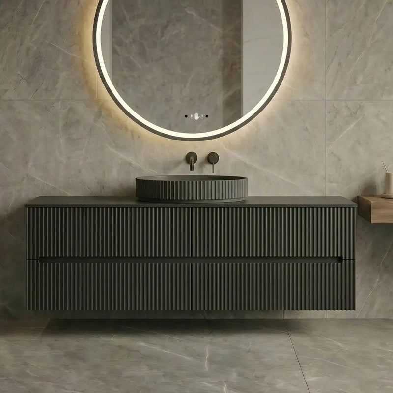 Cabarita Morden Wall Hung PVC Cabinet, Matte Black,  LK-MC1500W-MB