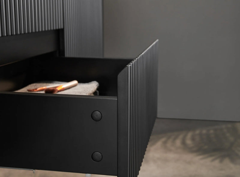 Crete Modern Wall Hung Vanity Matte Black LK-MC1521W-MB