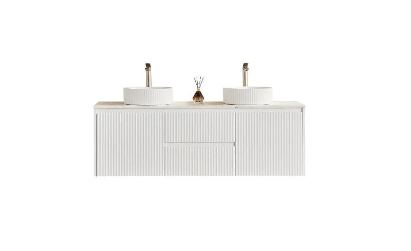 Crete Modern Wall Hung Vanity Matte White LK-MC1521W-MW