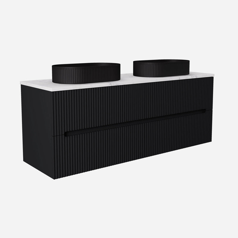 Cabarita Morden Wall Hung PVC Cabinet, Matte Black LK-MC1520W-MB