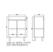 Camden Modern Free Standing Cabinet Coastal Oak LK-MC63L-CO Lukka