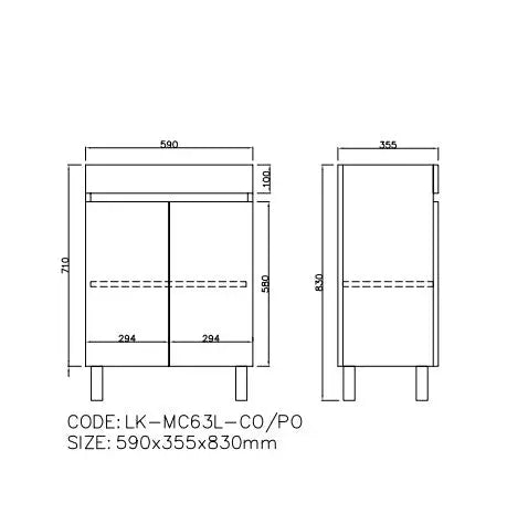 Camden Modern Free Standing Cabinet Prime Oak LK-MC63L-PO
