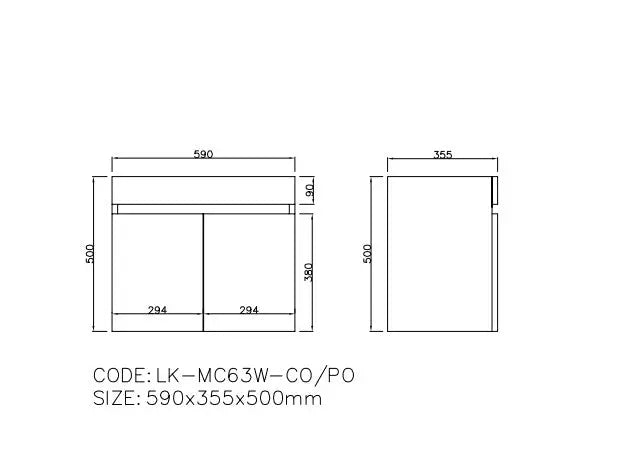 Camden Modern Wall Hung Cabinet Coastal Oak LK-MC63W-CO
