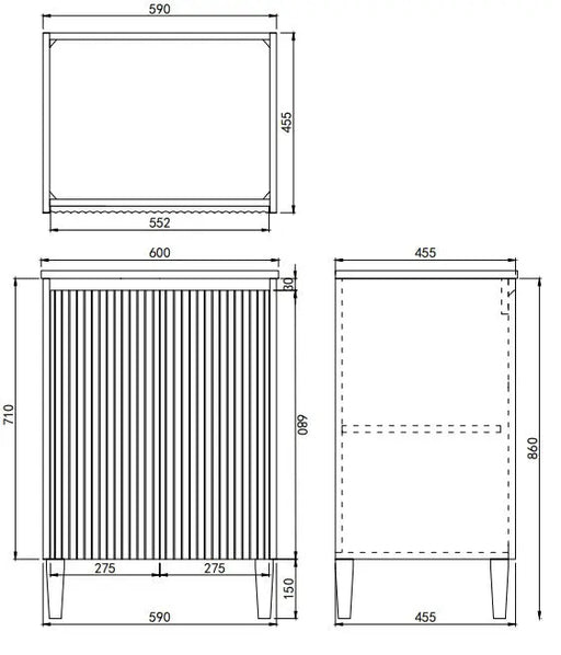 Lukka Crete Modern Free Standing Vanity Matte White Lukka