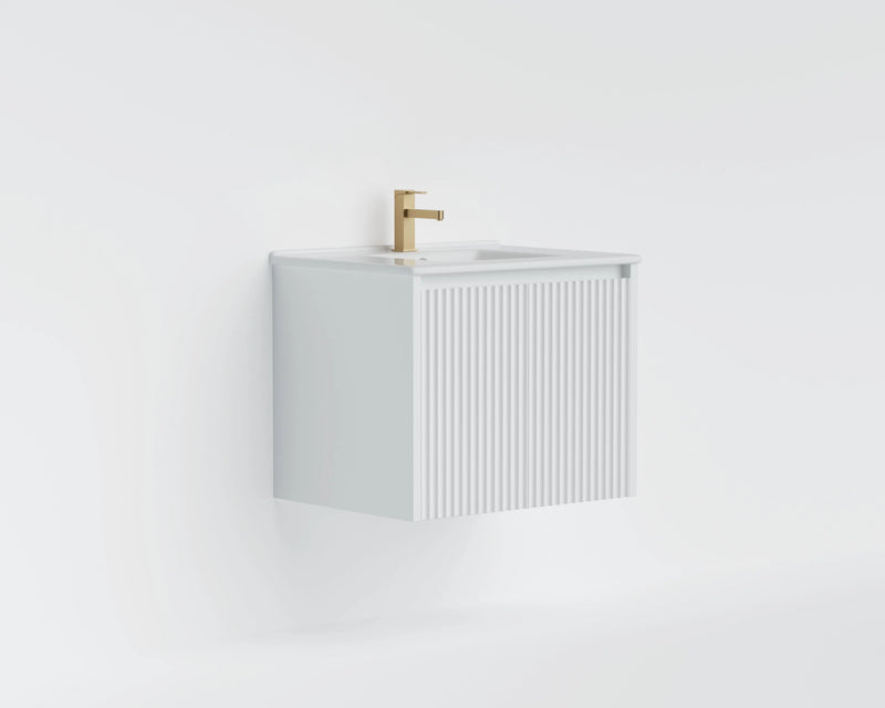 Crete Modern Wall Hung Vanity Matte White LK-MC64W-MW