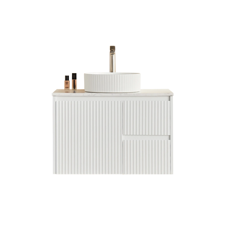 Crete Modern Wall Hung Vanity Matte White LK-MC74RW-MW