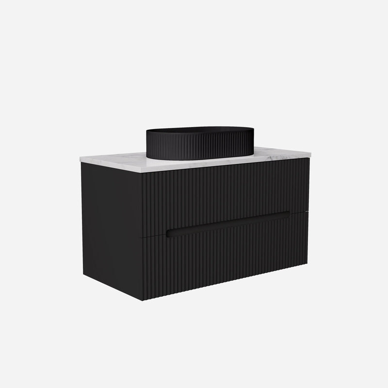 Cabarita Morden Wall Hung PVC Cabinet, Matte Black LK-MC900W-MB