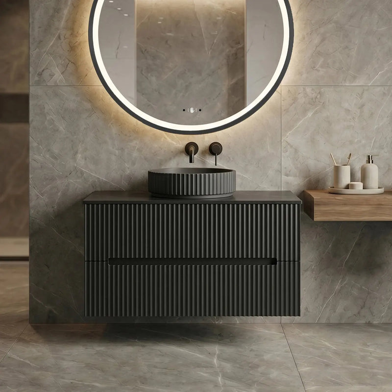 Cabarita Morden Wall Hung PVC Cabinet, Matte Black LK-MC900W-MB