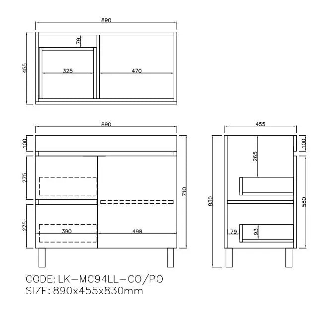 Camden Modern Free Standing Cabinet LK-MC94LL-PO