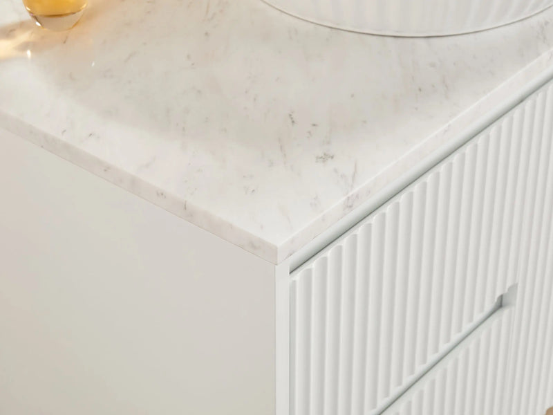 Crete Modern Wall Hung Vanity Matte White LK-MC94LW-MW