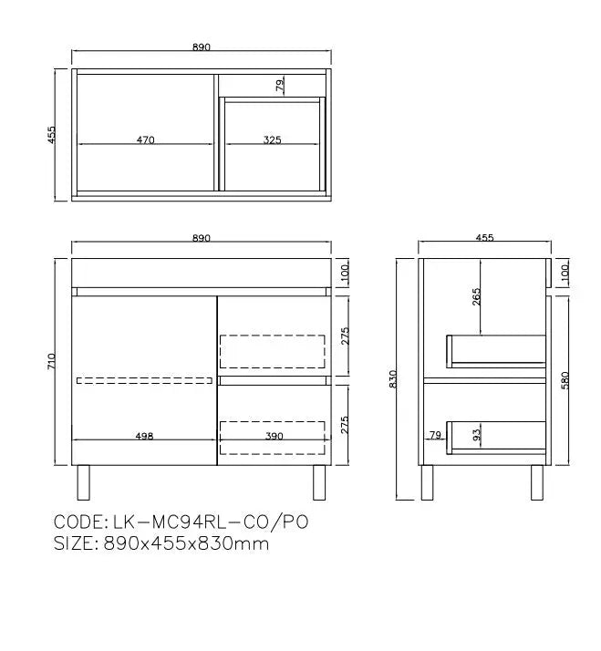 Camden Modern Free Standing Cabinet LK-MC94RL-PO