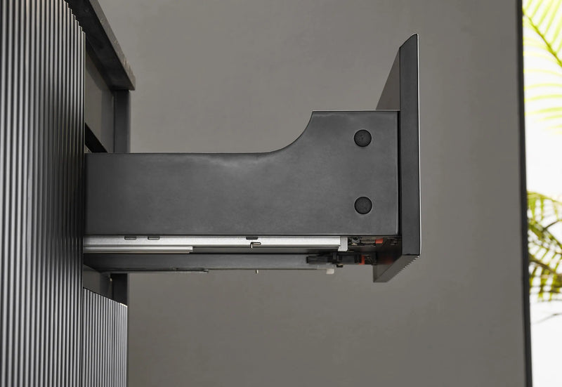 Crete Modern Wall Hung Vanity Matte Black LK-MC94RW-MB