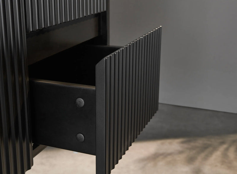 Crete Modern Wall Hung Vanity Matte Black LK-MC94RW-MB