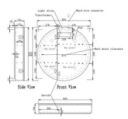 Round LED Shaving Cabinet Matte White/Matte Black 800x800x150mm - FIL Kitchen Bathroom