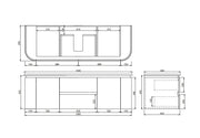 Lukka Devito Modern Wall Hung Vanity PVC Cabinet (1500mm) Lukka
