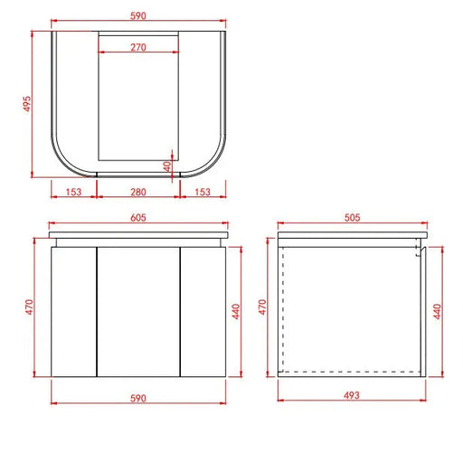 Lukka Devito Modern Wall Hung Vanity PVC Cabinet (600mm) Lukka