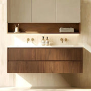 Lukka Gladstone Modern Wall Hung Plywood Cabinet (Mocha Oak Woodmatt) Lukka