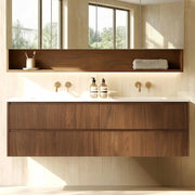 Lukka Gladstone Modern Wall Hung Plywood Cabinet (Mocha Oak Woodmatt) Lukka