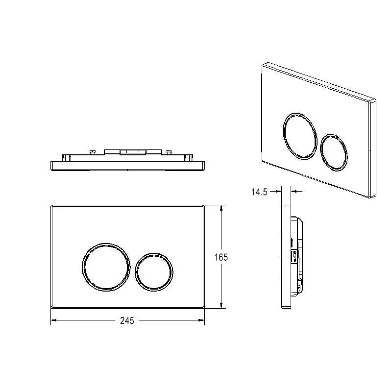 Mercio Sigma Round Flush Plate – Gun Metal - FIL Kitchen Bathroom