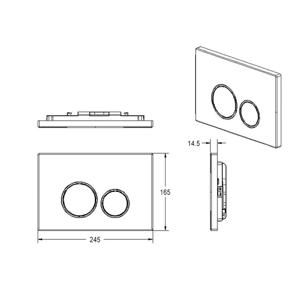 Mercio Sigma Round Flush Plate – Gun Metal