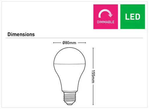 A80 3000K E27 LED Globe Mercator