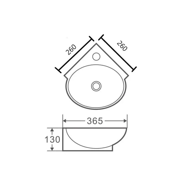 Mini 39 Compact Wall-Hung Corner Basin mercioaustralia
