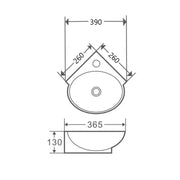 Mini 39 Compact Wall-Hung Corner Basin mercioaustralia