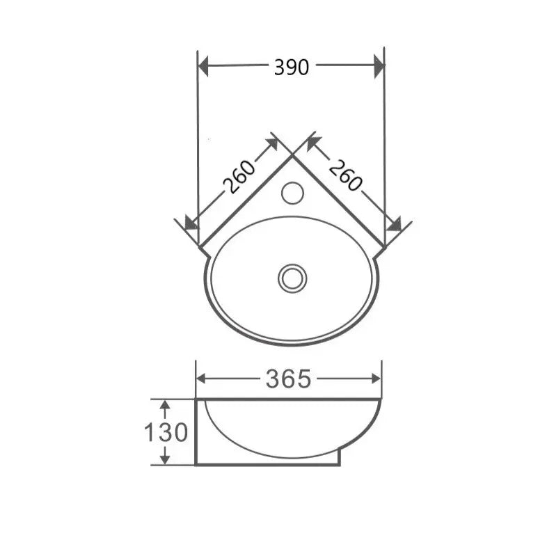 Mini 39 Compact Wall-Hung Corner Basin mercioaustralia
