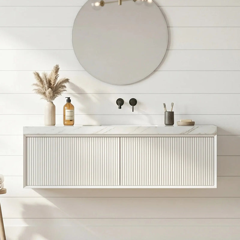 Kliff Modern Wall Hung PVC Cabinet Matte White LK-MK1200W-MW